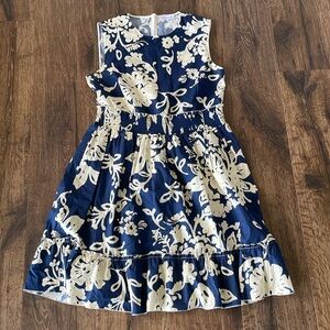 LIKE NEW RED Valentino shirred printed cotton poplin mini dress